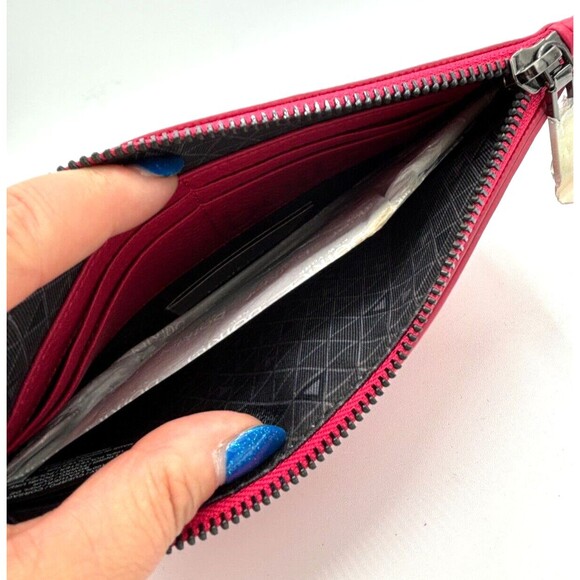 Botkier NY Valentina Wristlet Party Pink Leather Turn Lock Front Zipper Top NWT - Picture 13 of 16